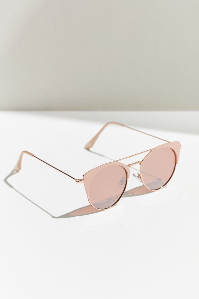 Slim Round Half-Frame Sunglasses #1