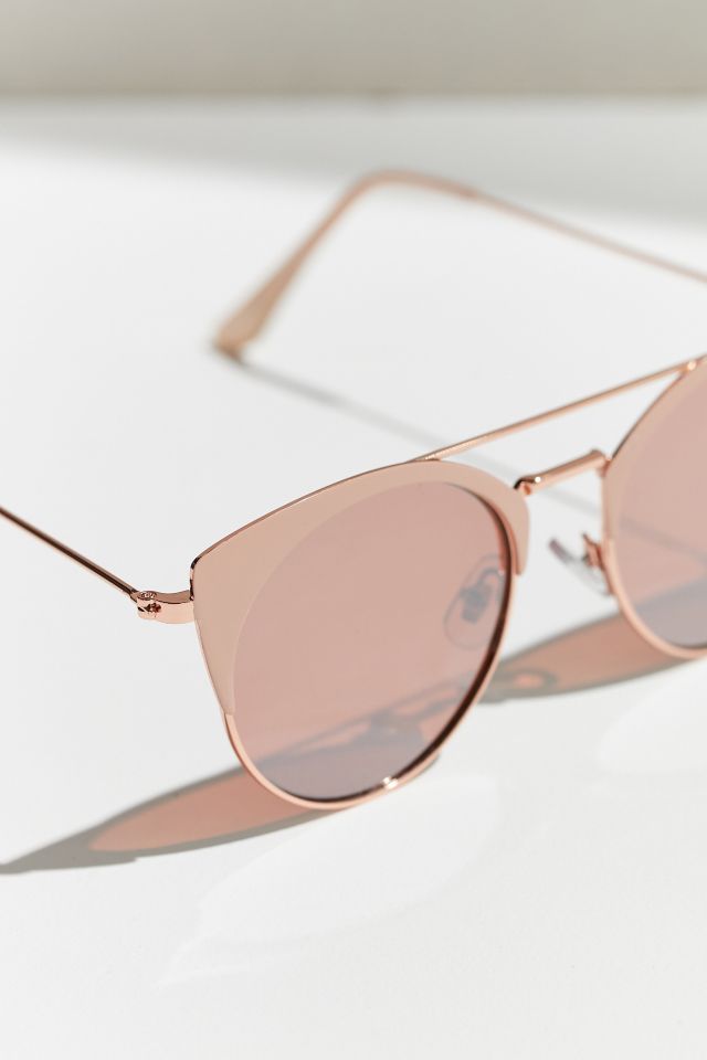 Slim Round Half-Frame Sunglasses #2