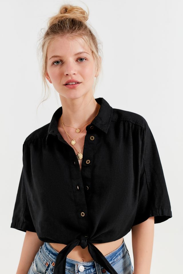 BDG Jena Tie-Front Blouse | Urban Outfitters Canada
