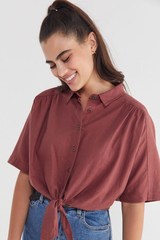 BDG Jena Tie-Front Striped Blouse #3