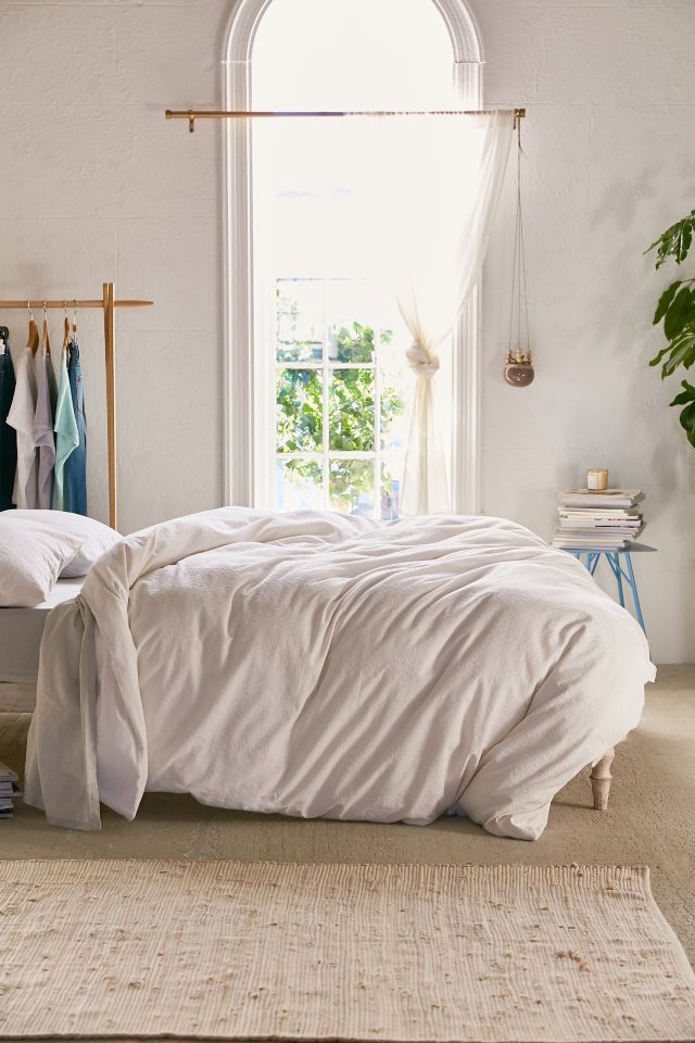 Housse de couette rayée à œillets #1