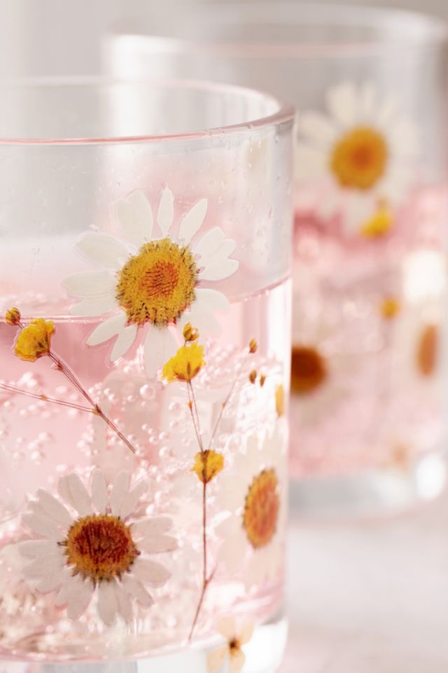 Pressed Daisy Glass - Set Of 2 #1