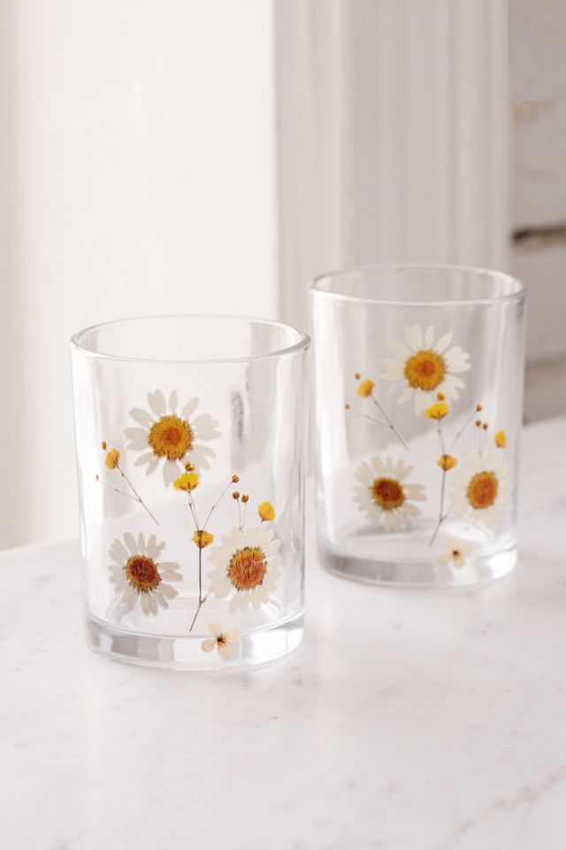 Pressed Daisy Glass - Set Of 2 #2