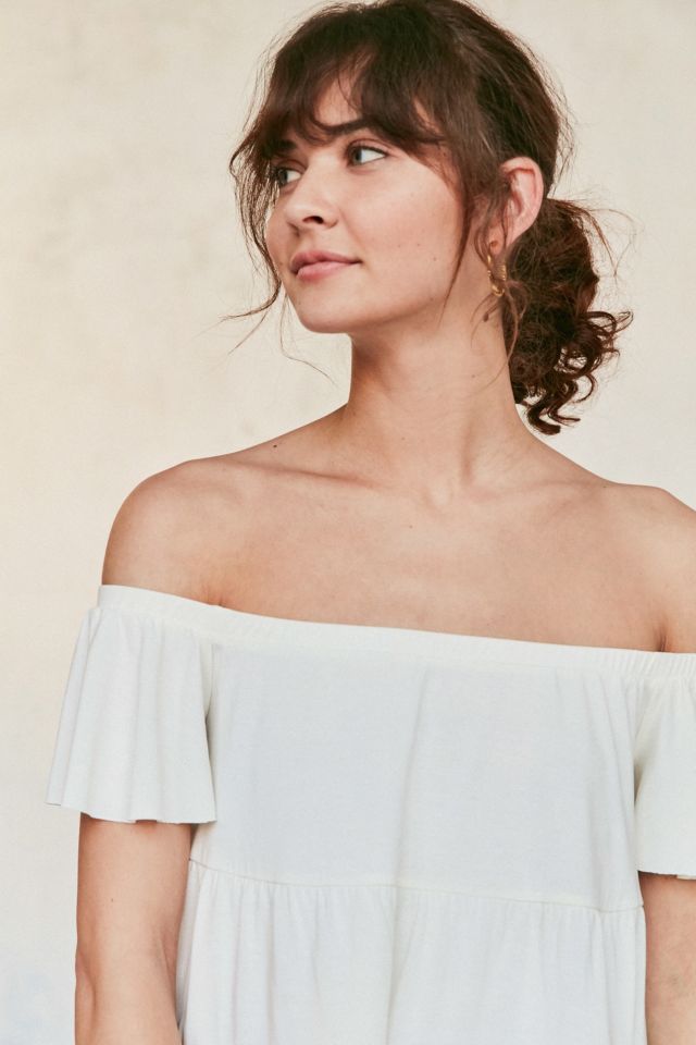 Kimchi Blue Eliza Ruffle Tiered Off-The-Shoulder Tee #5