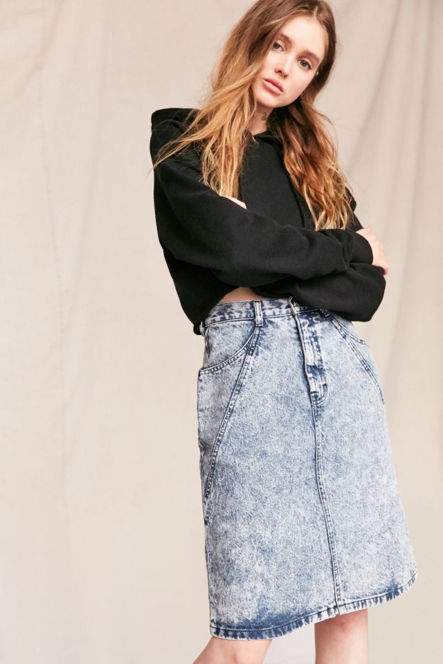 Denim midi shop skirt 80s