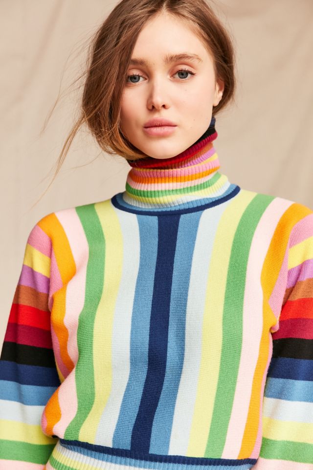 Rainbow turtleneck sweater best sale