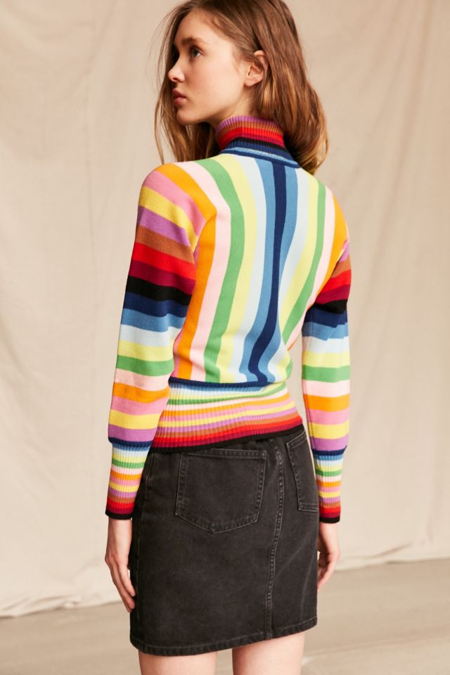 Vintage 70's Rainbow Turtleneck Sweater #2
