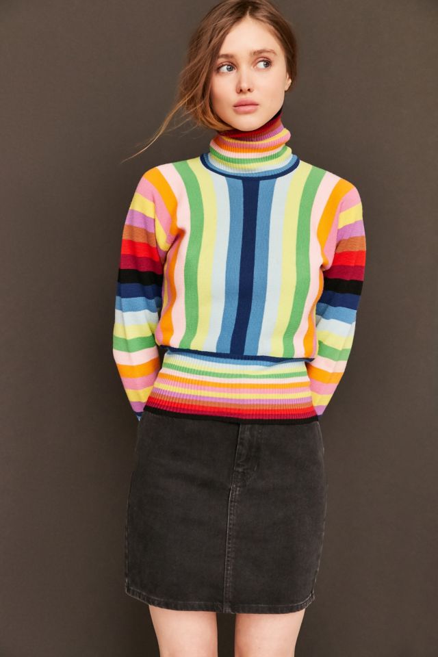 Vintage 70's Rainbow Turtleneck Sweater #3