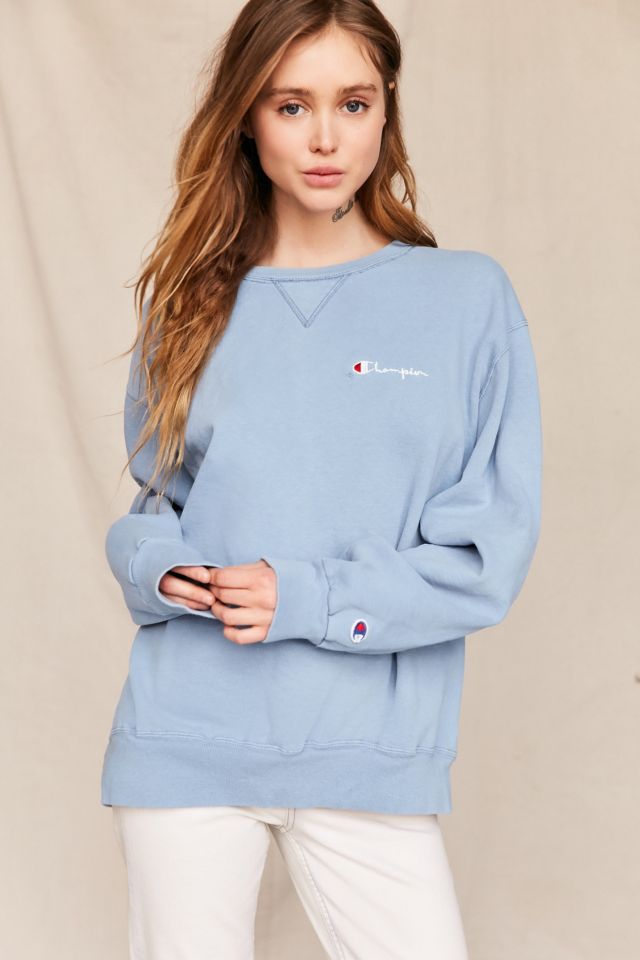 Sky blue champion store crewneck