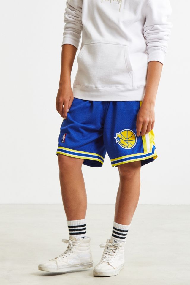 Short de basketball authentique des Golden State Warriors Mitchell & Ness #1