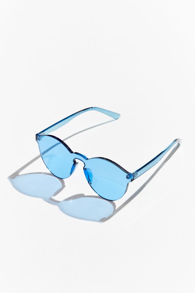 Translucent Monocut Round Sunglasses #1