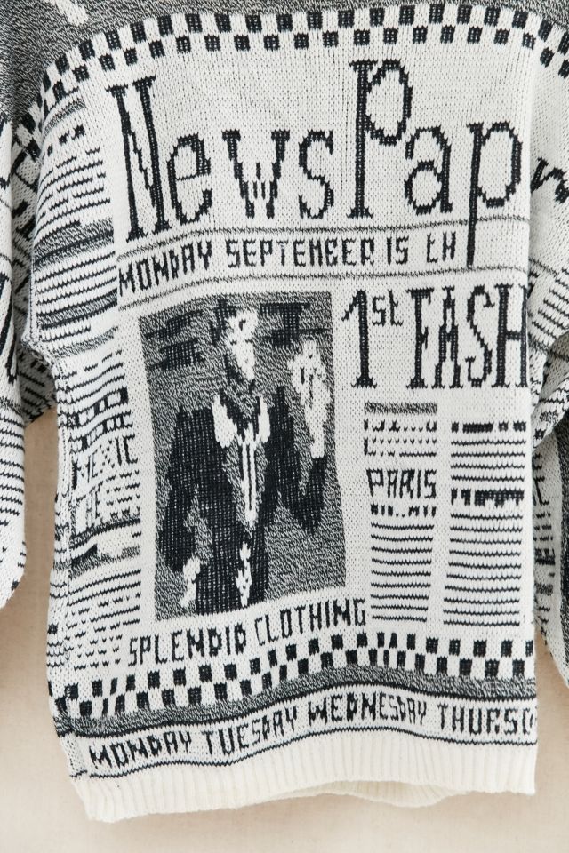 Newsprint sweater cheap