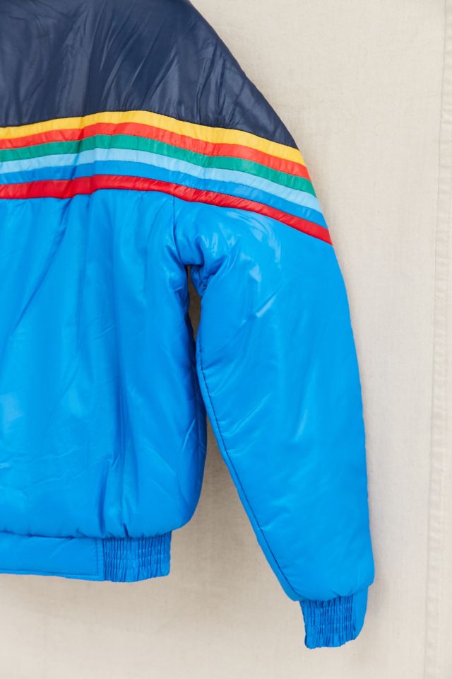 Vintage Rainbow Blue Puffer Jacket #2