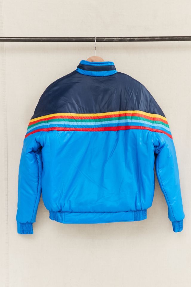 Vintage Rainbow Blue Puffer Jacket #4