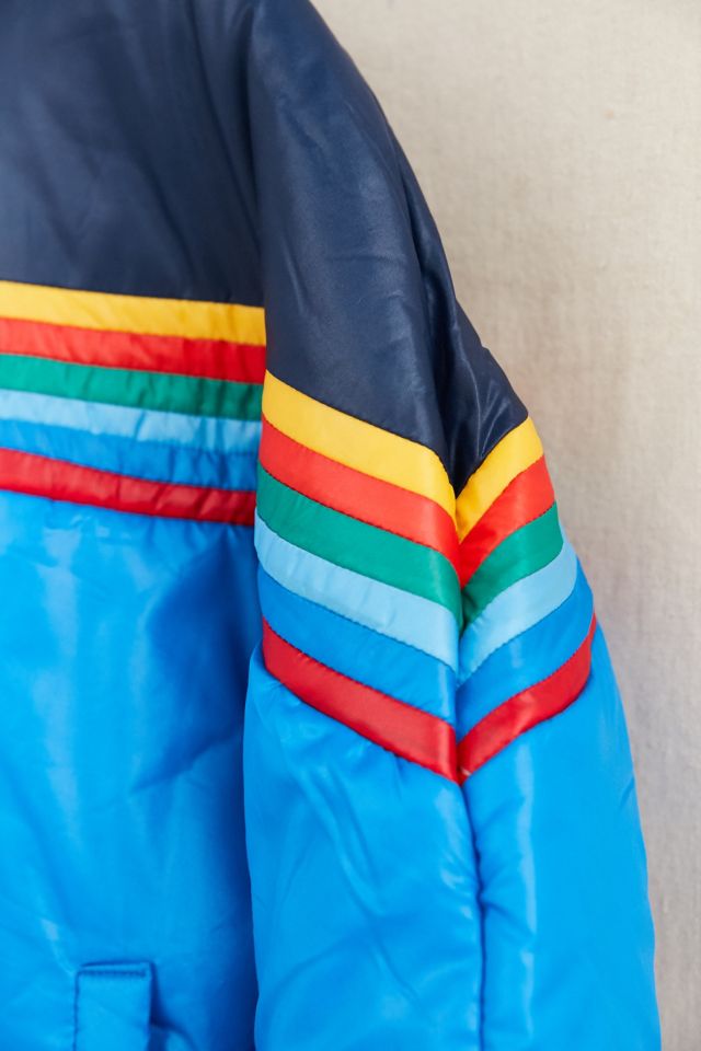 Vintage Rainbow Blue Puffer Jacket #5