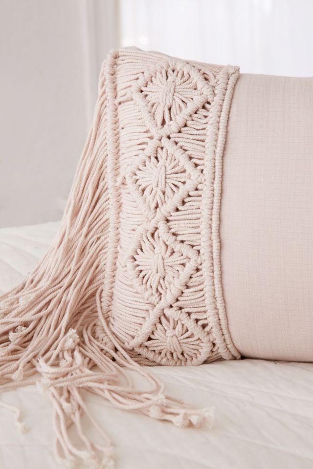 Aiko Crochet Fringe Bolster Pillow #1