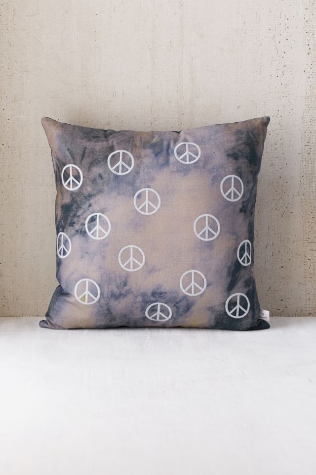 Embroidered Peace Sign Pillow #1