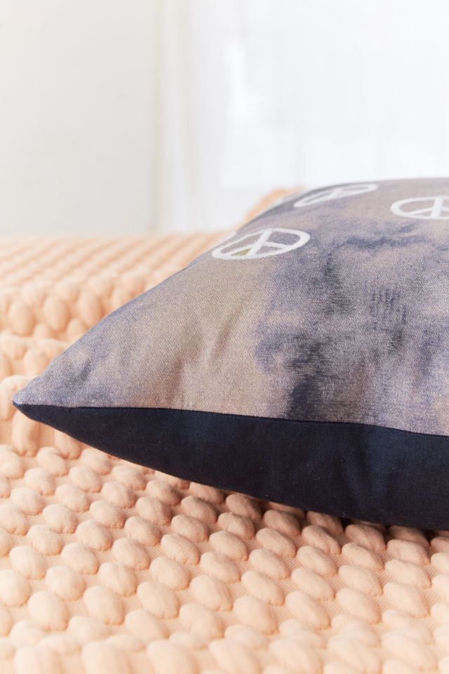 Embroidered Peace Sign Pillow #2