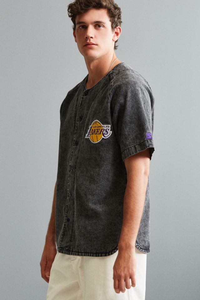 Starter Black Label + UO NBA Los Angeles Lakers Denim Baseball Shirt