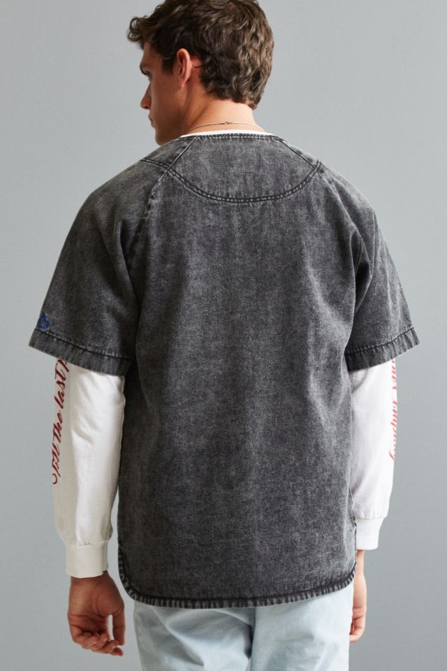 Chemise de baseball en denim des Knicks de New York de la NBA Starter Black Label et UO #4