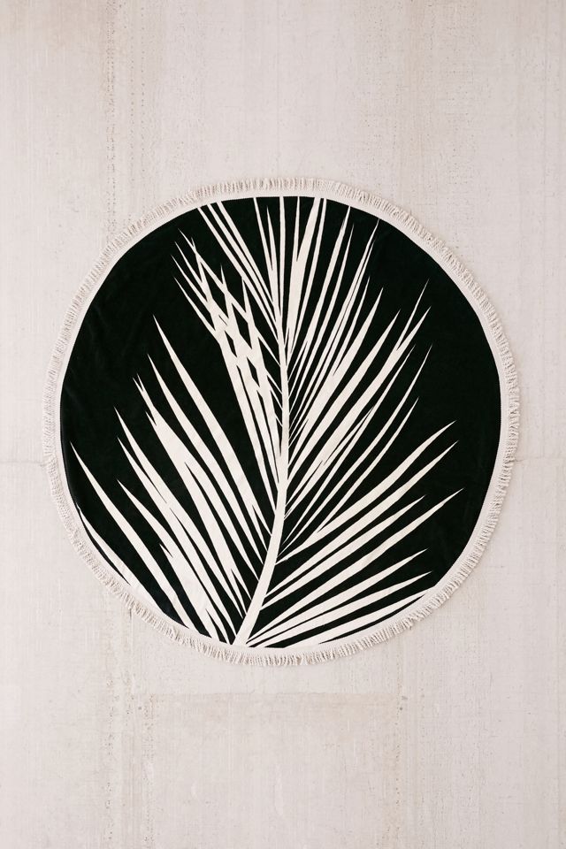 Maui Round Fringe-Trim Beach Towel #1