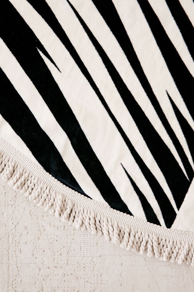Maui Round Fringe-Trim Beach Towel #2