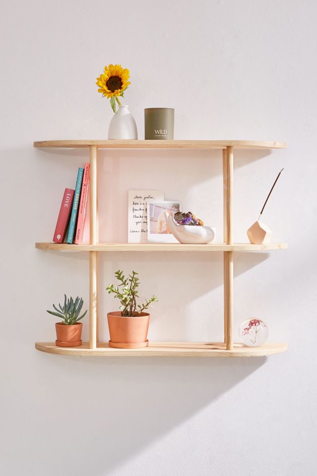 Louie TriTiered Wooden Wall Shelf Urban Outfitters