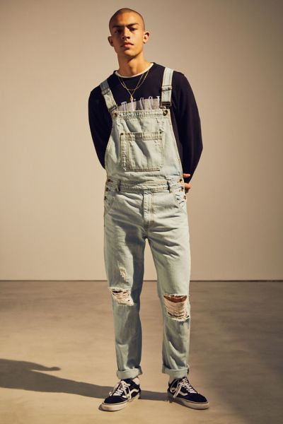 BDG Destructed Ice Wash Denim Overall