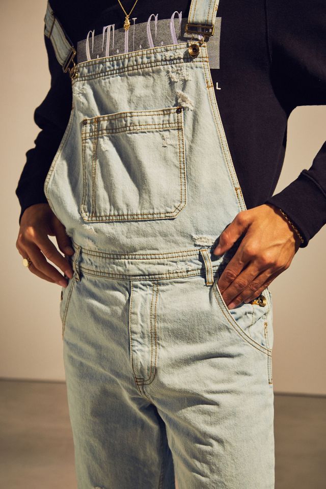 BDG Destructed Ice Wash Denim Overall #1