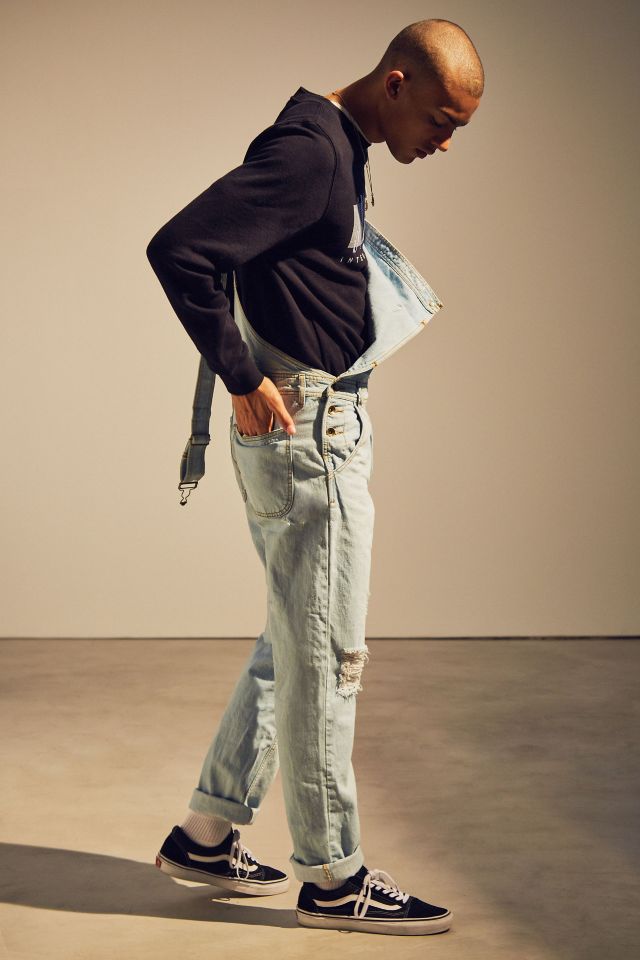BDG Destructed Ice Wash Denim Overall #2