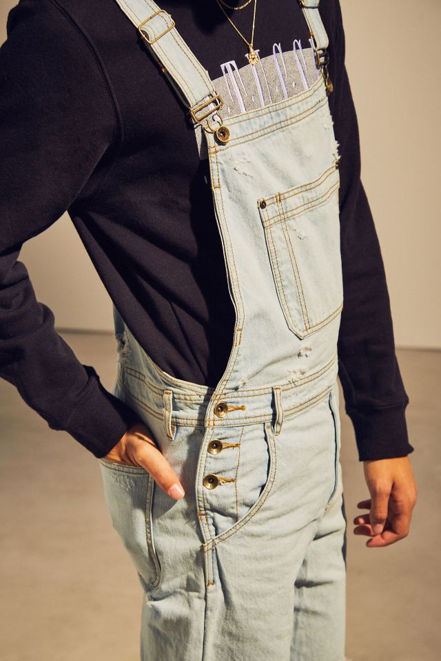 BDG Destructed Ice Wash Denim Overall #4