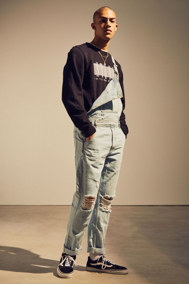 BDG Destructed Ice Wash Denim Overall #5