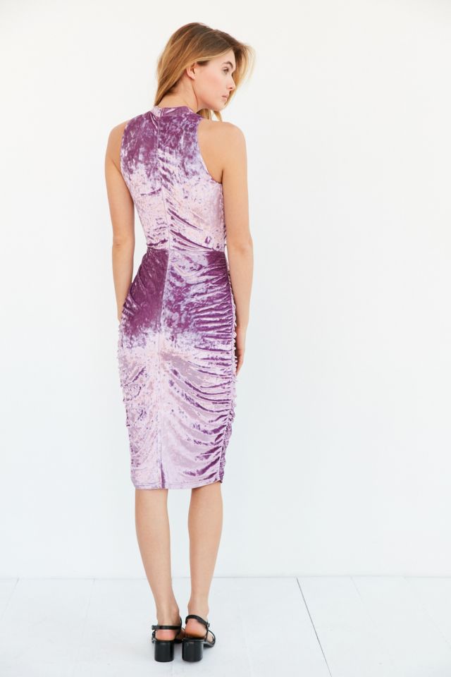 Rare London Crushed Velvet Bodycon Cutout Midi Dress #5