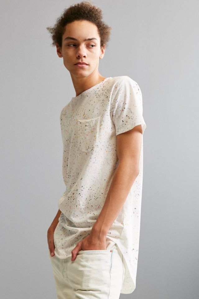 Splatter Dye Long Loose Scoopneck Tee #2
