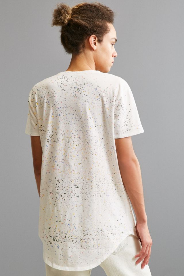 Splatter Dye Long Loose Scoopneck Tee #3