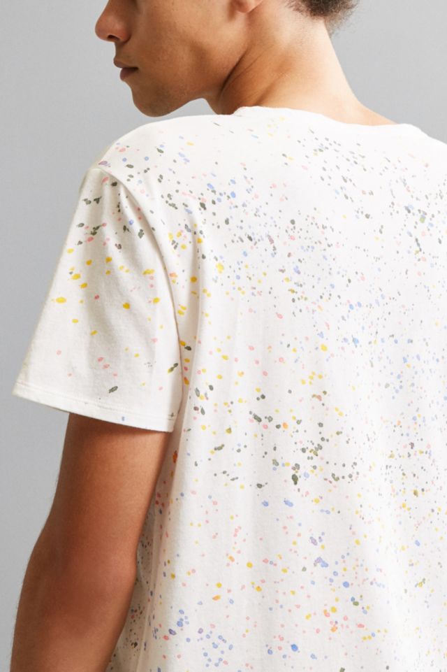 Splatter Dye Long Loose Scoopneck Tee #4