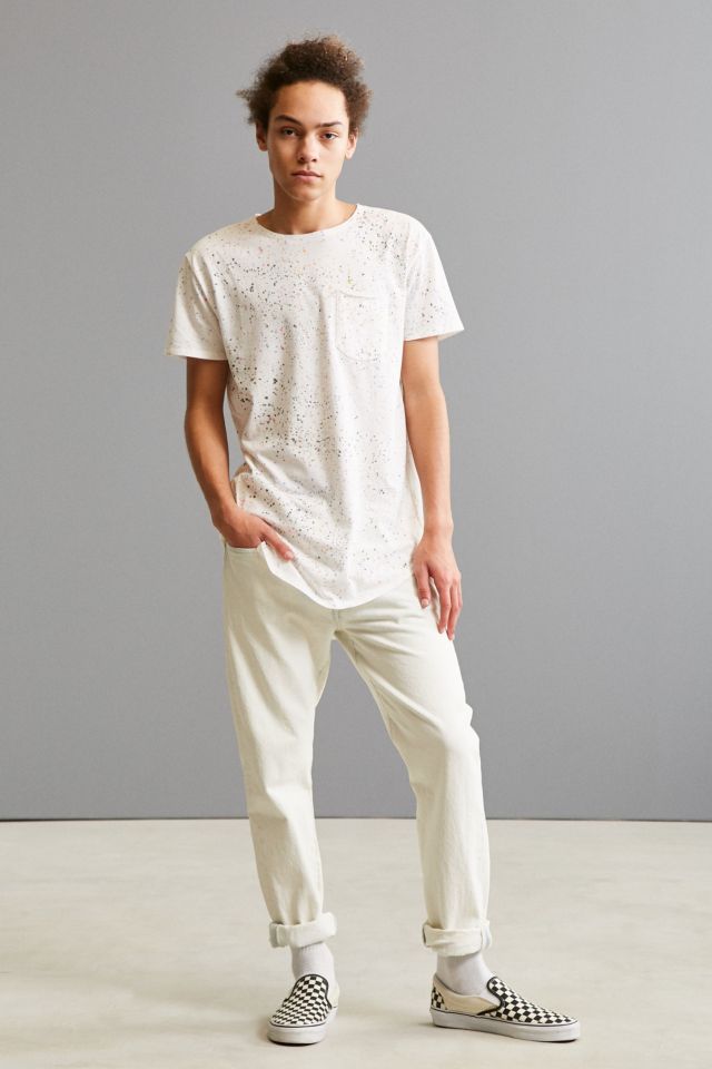 Splatter Dye Long Loose Scoopneck Tee #5
