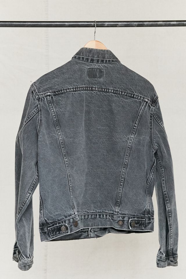 Vintage Levi's Washed Black Denim Trucker Jacket #4