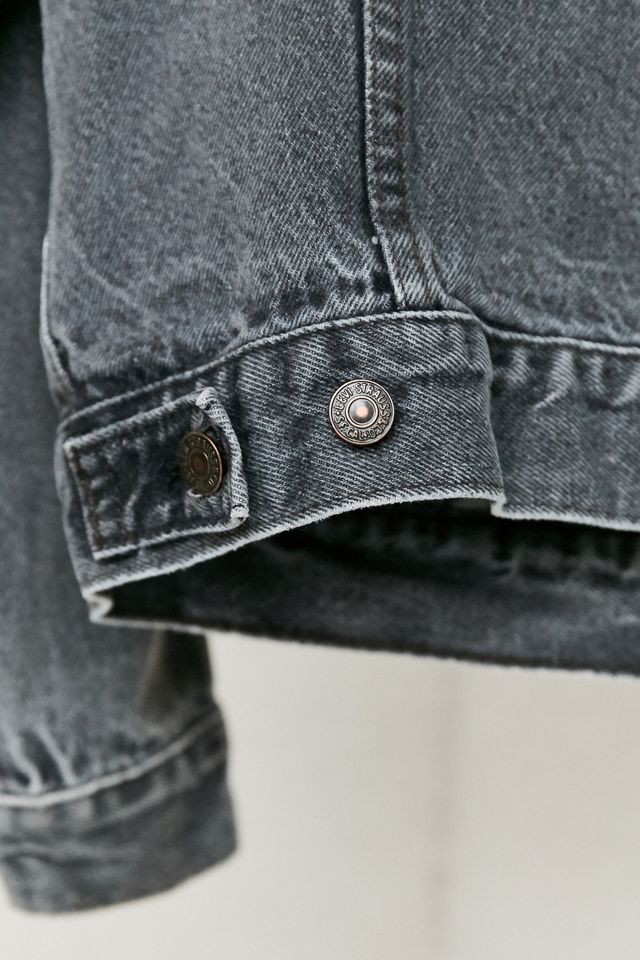 Vintage Levi's Washed Black Denim Trucker Jacket #5