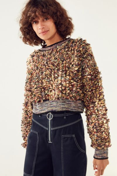 Kimchi Blue Boucle Cropped Pullover Sweater | Urban Outfitters