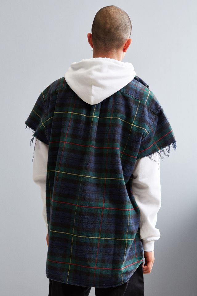 Vintage Cap Sleeve Flannel Button-Down Shirt #3