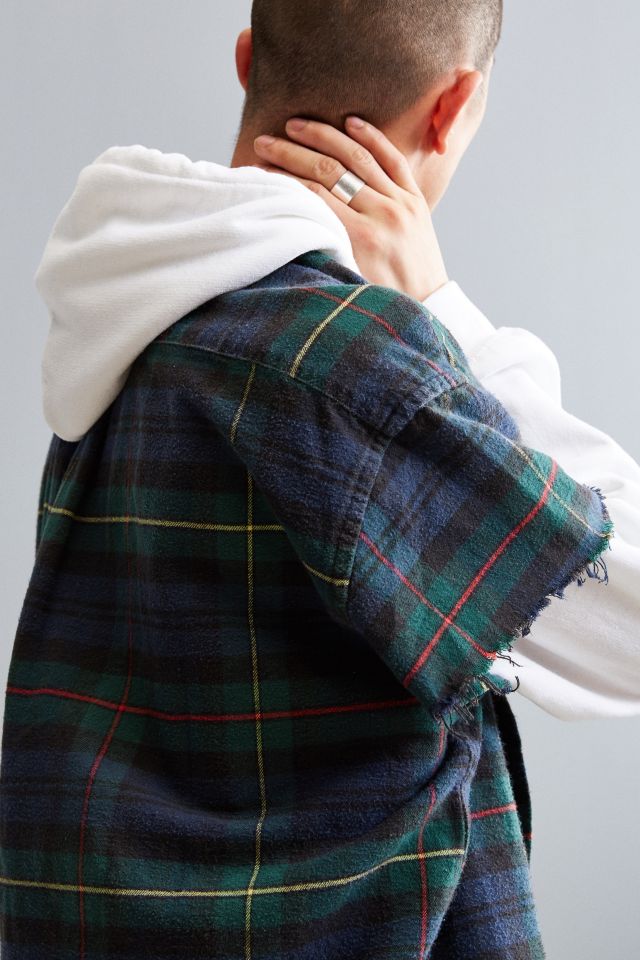 Vintage Cap Sleeve Flannel Button-Down Shirt #4