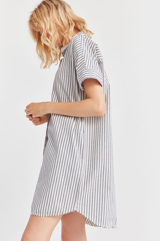 Ecote Yarn Dyed Button-Down Shirt Dress #1
