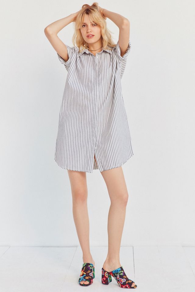Ecote Yarn Dyed Button-Down Shirt Dress #2