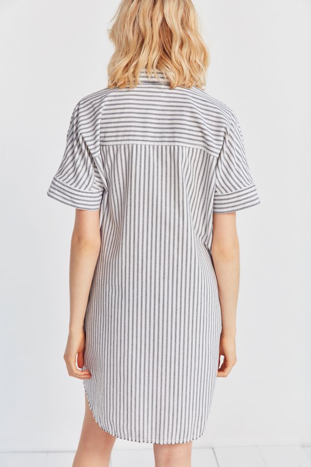 Ecote Yarn Dyed Button-Down Shirt Dress #5