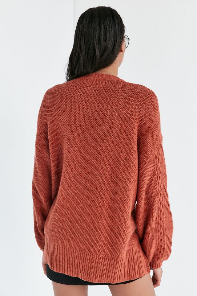 BDG Cable Knit Balloon Sleeve Sweater #1