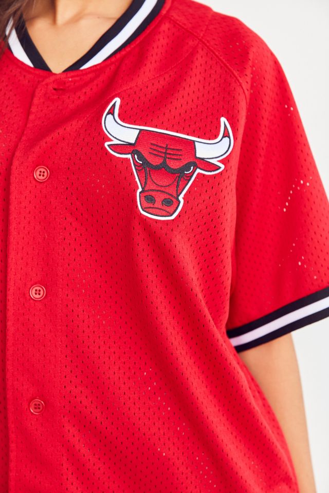 Maillot professionnel en maille boutonné à l'avant Mitchell & Ness #5