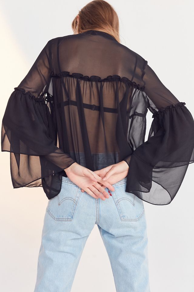 Ecote Chiffon Bell Sleeve Top #3