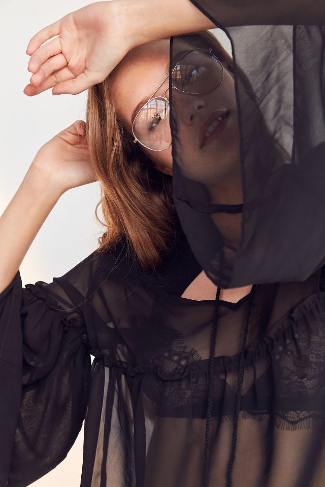 Ecote Chiffon Bell Sleeve Top #4