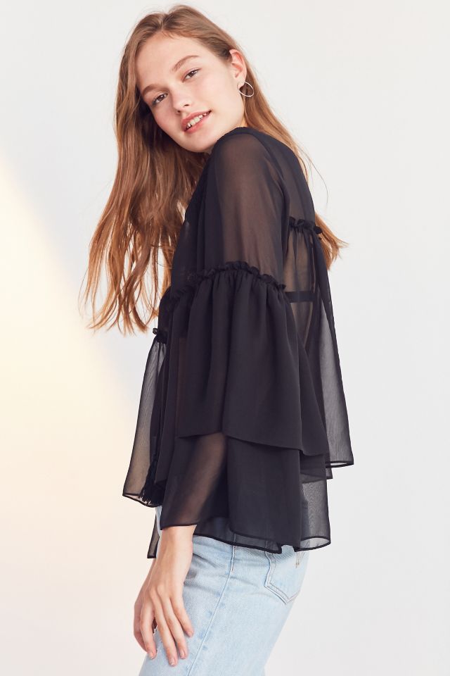 Ecote Chiffon Bell Sleeve Top #5